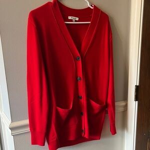 Madewell Vivid Red Cardigan Sweater